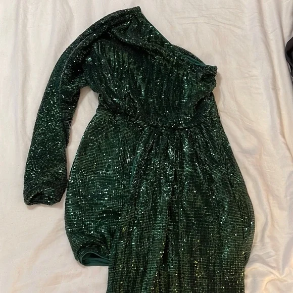costco green dresser Emerald Green Strapless Velvet Sequin Bodycon Mini Dress M / Emerald Green main image 1